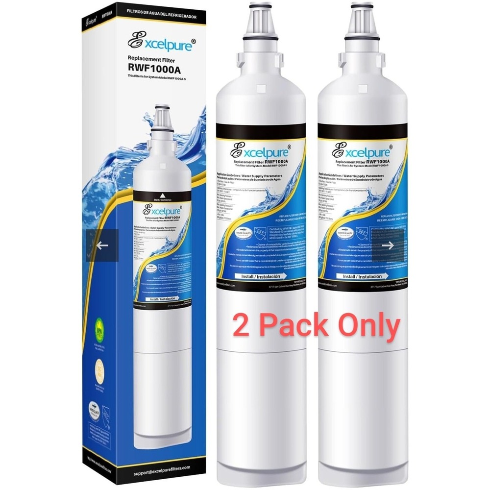 Excelpure RWF1000A Refrigerator Water‎ Filter Replacement 2 Pack